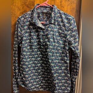 EUC 🐘 J. CREW 🐘 MARRIED ELEPHANTS 💙 Sz 10 💙 LS PERFECT FIT button down shirt